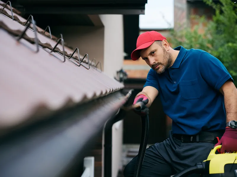 Gutter guard cleaning and inspection